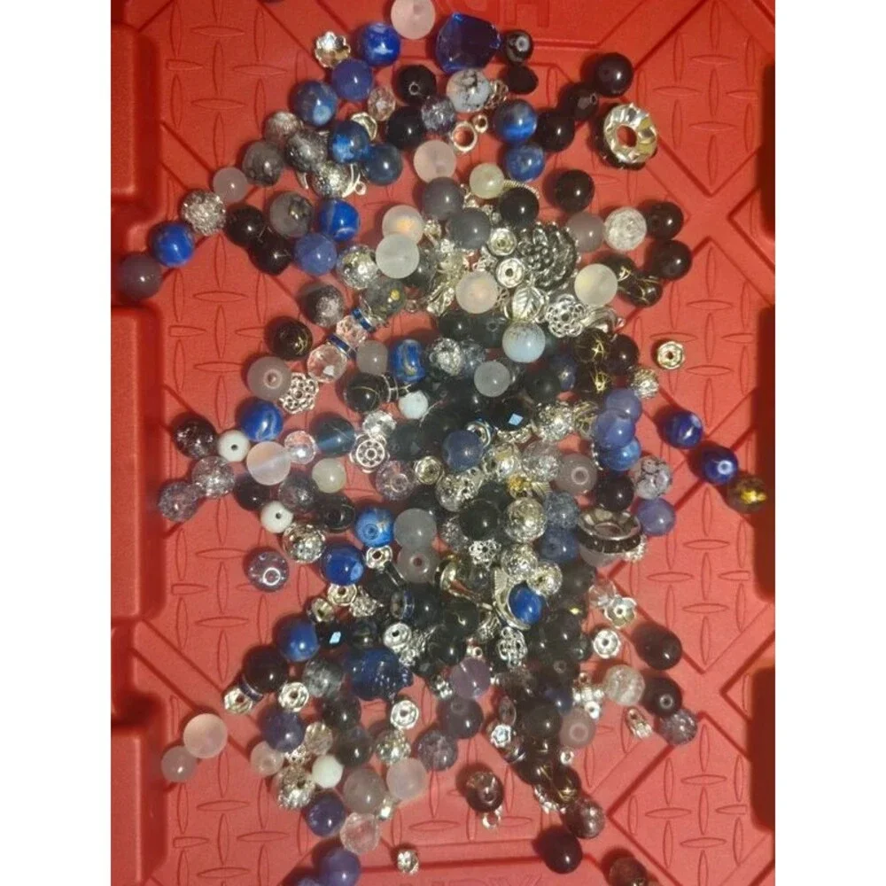 Mix glass/resin beads 8oz bag